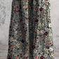 Women's Elegant Vintage Floral Pattern Cotton Dress With Pockets