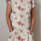 Women's Elegant Floral Pattern Crew Neck Dress