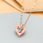 Colorful Ocean Heart Pendant Titanium Steel Necklace