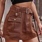 Women's Elastic Waist Work Denim Skirt