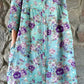 Women's Elegant Floral Pattern Shirt Style Cotton and Linen Dress