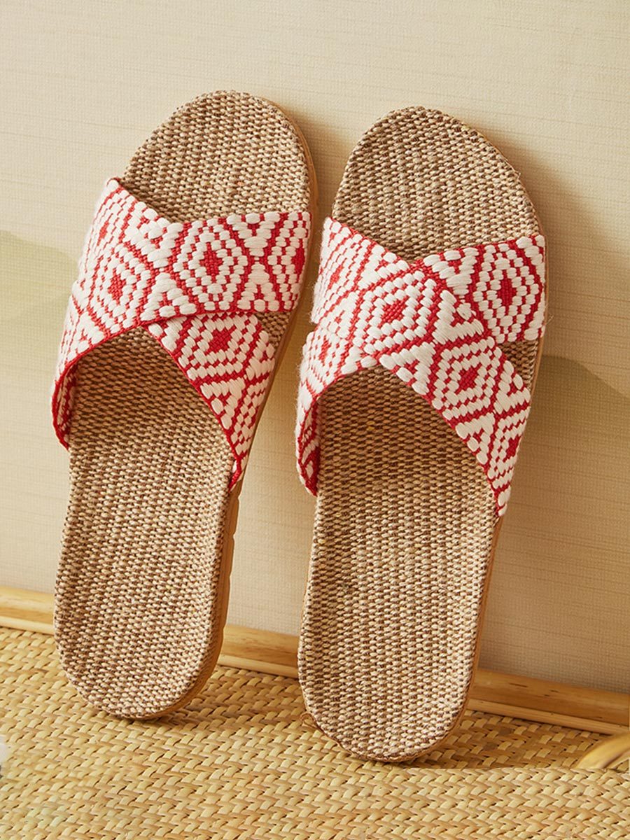 Women's Bohemian Handmade Linen Slippers