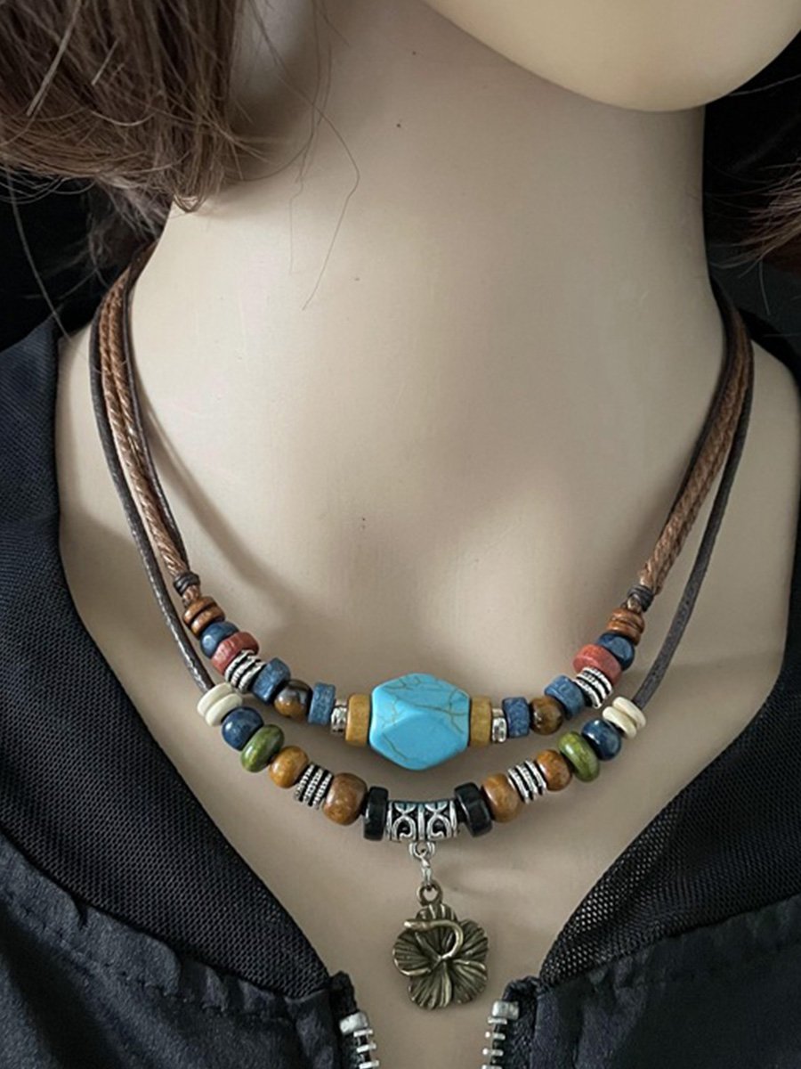 Women's Multi-Layered Retro Ethnic Style Turquoise Necklace