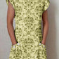 Women's Elegant Floral Pattern Crew Neck Dress