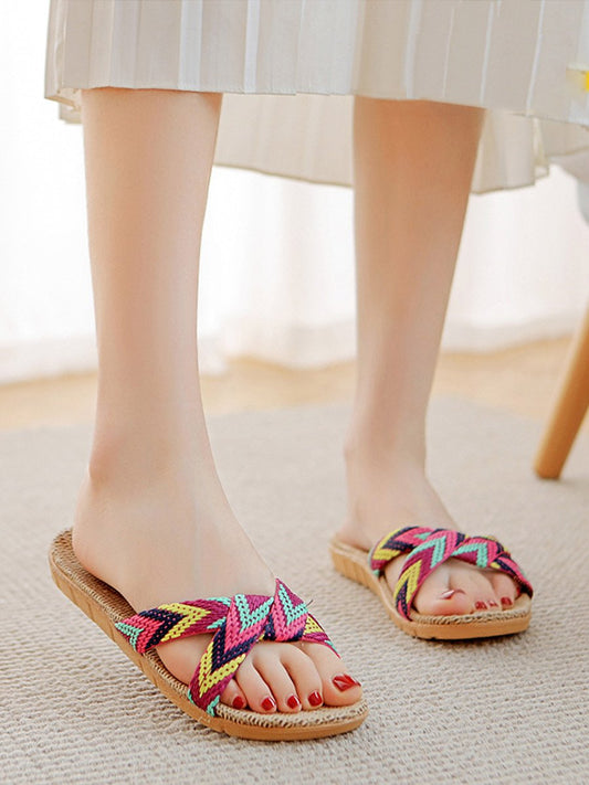 Women's Handmade Anti-Slip Linen Slippers