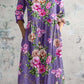 Women's Rose Floral V-Neck Resort Dress