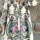 Women's Paisley Shirt Style Cotton And Linen Dress