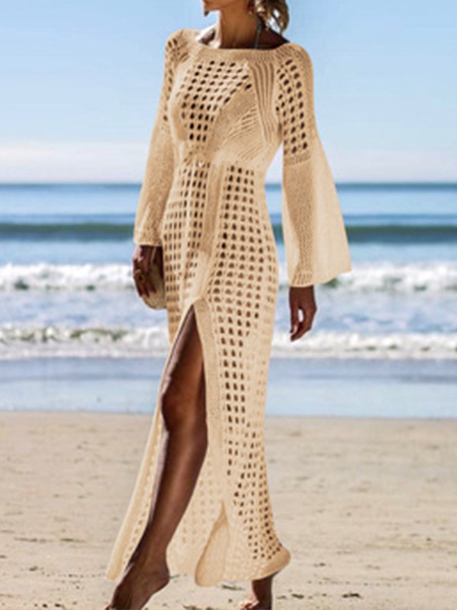 Women's Knitted Long Sleeve Bikini Cover Up