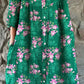 Women's Elegant Simple Floral Pattern Shirt Style Cotton and Linen Dress