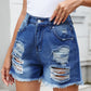 Women's Tassel Ripped Denim Shorts