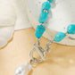 Retro Retro Turquoise Jewelry Bohemian Ethnic Style Turquoise Pearl Necklace for Women