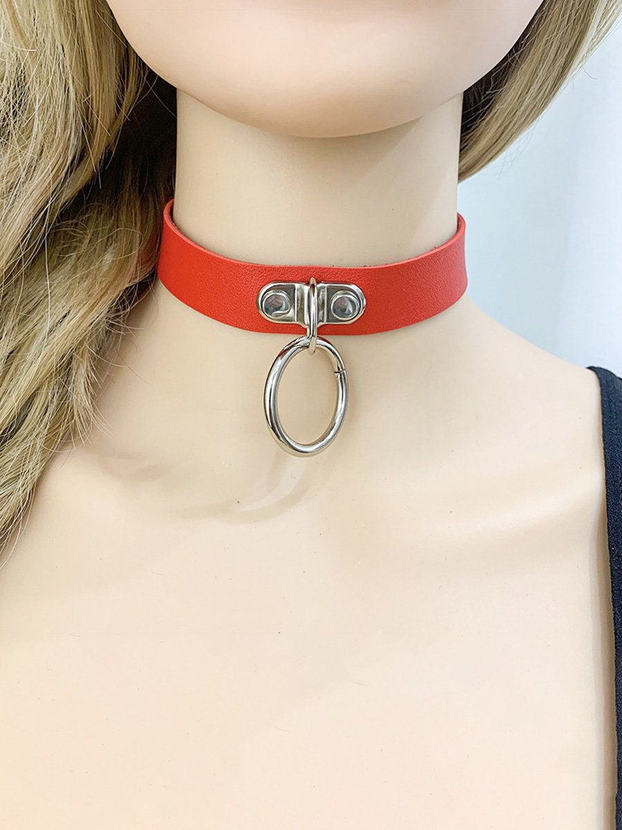 European and American little devil style Harajuku punk hoop round choker necklace
