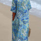 Women's Seaside Vacation Bohemian Geometric Pattern Crew Neck Dress