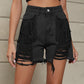 Women's Statement Fringed Washed Denim Shorts