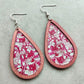 Women's Bohemian Print Thanksgiving Tear Drop Cork Earrings