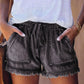 Women's Elastic Waist Drawstring Casual Denim Shorts