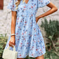 Women's Botanical Print V-Neck Dress