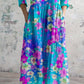 Women's Gradient Floral V-Neck Cotton Dress