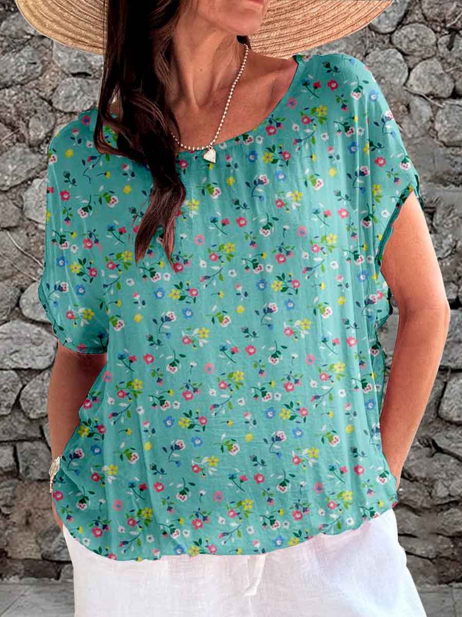 Women's Elegant Simple Floral Print Top