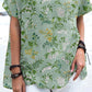 Women's Elegant Floral Cotton and Linen Top