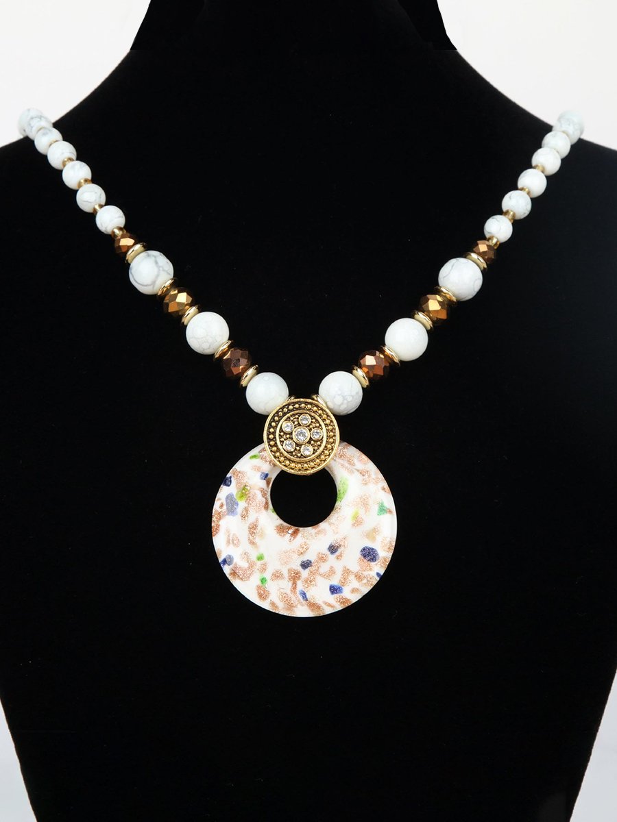 Retro Ethnic Style Glass Necklace