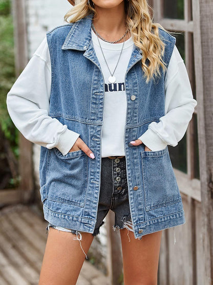 Women's Loose Casual Denim Vest