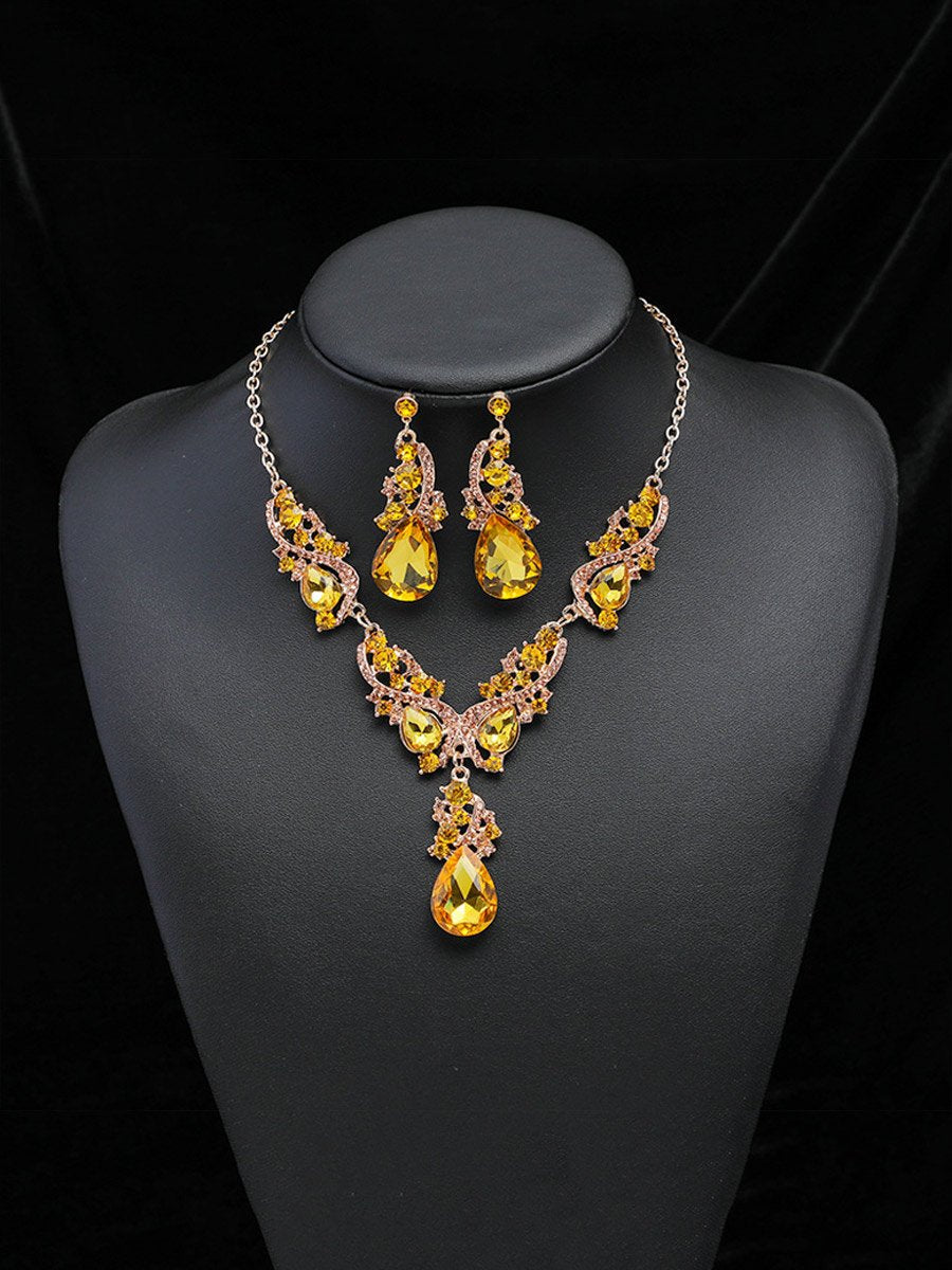 Exaggerated Temperament Necklace And Earrings Two-piece Set