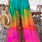 Women's Rainbow Gradient Pattern Print Pants