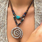 Women's Versatile Butterfly Wooden Beads Retro Turquoise Necklace