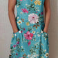 Women's Elegant Floral Pattern Crew Neck Dress