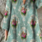 Women's  Roses Floral Art Print Elegant Simple  Cotton Shirt Dress