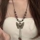 Retro Ethnic Style Butterfly Tassel Pendant Necklace