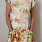 Women's Elegant Floral Pattern Crew Neck Dress