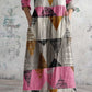 Women's Art Geometric Pattern V-Neck Cotton Dress