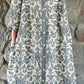 Women's Retro Elegant Floral Shirt Style Cotton and Linen Dress