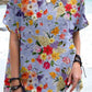 Women's Elegant Vintage  Floral Print Linen Top