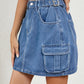 Women's Distressed Adjustable Waist Denim Skirt