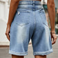 Ripped Hemmed Denim Shorts