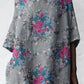 Women's Elegant Floral Pattern Cotton and Linen Top