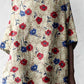 Women's Elegant  Poppy Floral Cotton and Linen Top