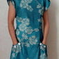 Women's Elegant Floral Pattern Crew Neck Dress