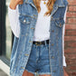 Women's Retro Distressed Denim Vest