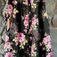 Women's Elegant Vintage Floral Print Shirt Style Cotton and Linen Dress