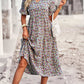 Women's Printed V Neck Short Sleeve Dress