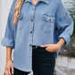 Women's Distressed Loose Denim Shirt