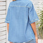 Women's Denim Single Breasted Short Sleeve Shirt