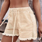 Women's Elastic Waist Drawstring Casual High Waist Cut Shorts