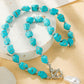 Retro Retro Turquoise Jewelry Bohemian Ethnic Style Turquoise Pearl Necklace for Women