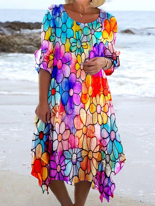 Women's Hippie Psychedelic Art Casual Dress