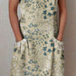 Women's Elegant Floral Pattern Crew Neck Dress